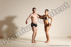 Underwear Woman - Man White Average Short Brown Dancing Dynamic poses Academic